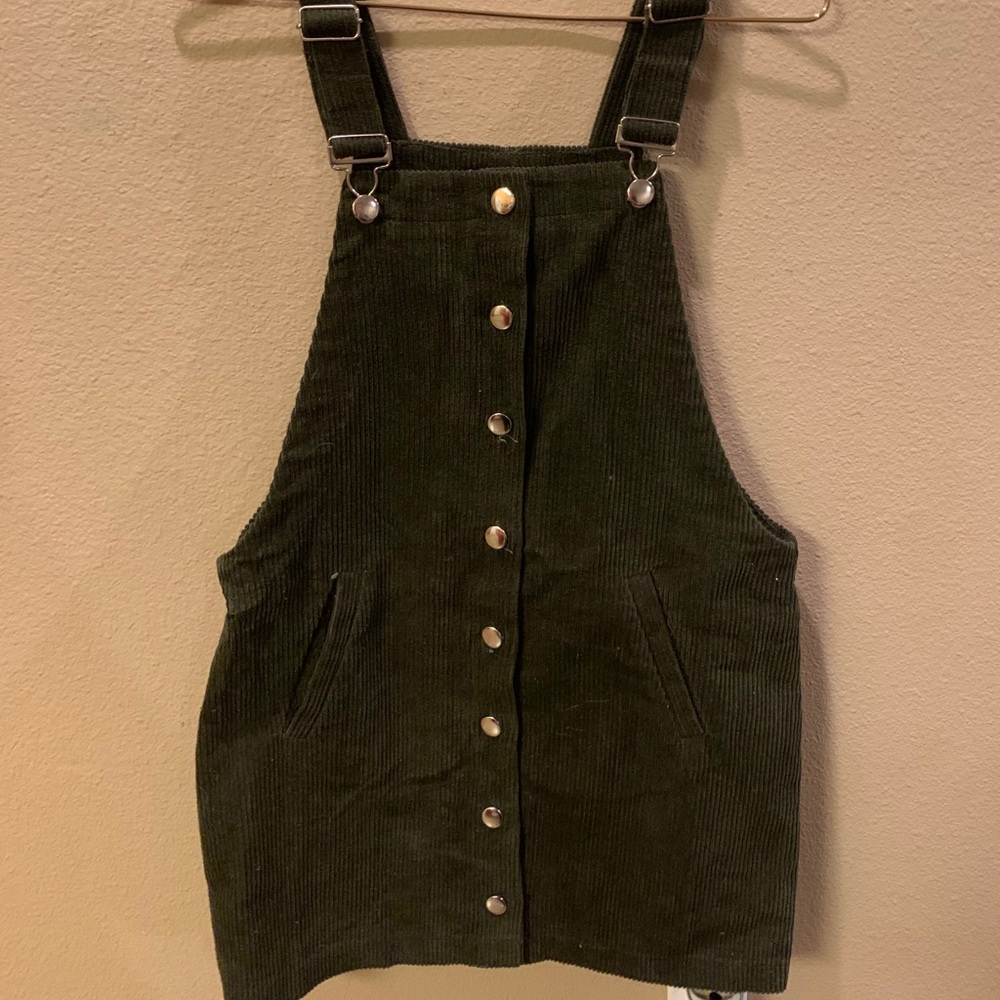 Green overall dress